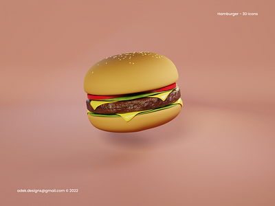 3D Icon Hamburger 3d blender design graphic design hamburger icon sculpting