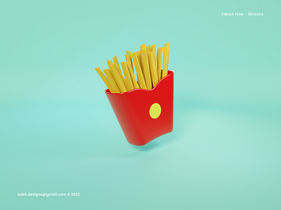 3D Icon French Fries 3d blender design graphic design icon illustration sculpting ui ux