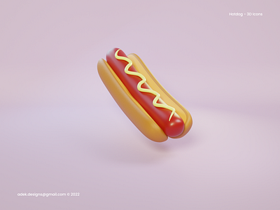 3D Icon Hotdog 3d blender design graphic design icon illustration ui ux