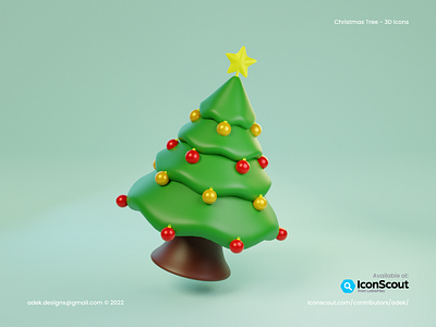 3D Icon Christmas Tree 3d blender christmas design icon illustration tree ui