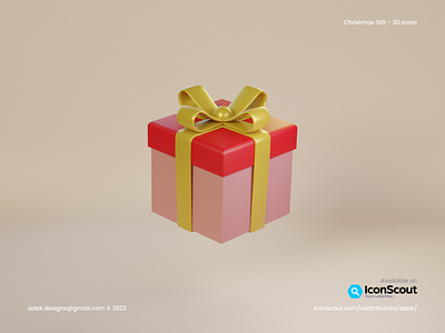 3D Icon Christmas Gift 3d blender box christmas design gift icon ui vector