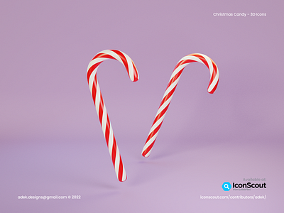 3D Icon Christmas Candy 3d blender candy christmas design graphic design icon illustration logo ui vector