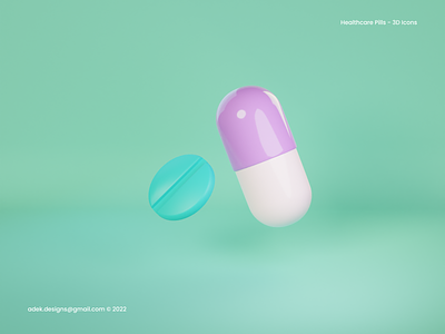 3D Icon Healthcare Pills 3d blender design graphic design healthcare icon illustration pill pills ui vector