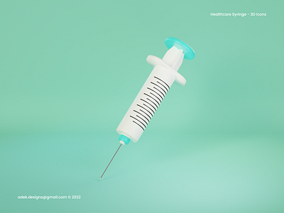 3D Icon Healthcare Syringe 3d blender design graphic design healthcare icon illustration medical syringe ui vector