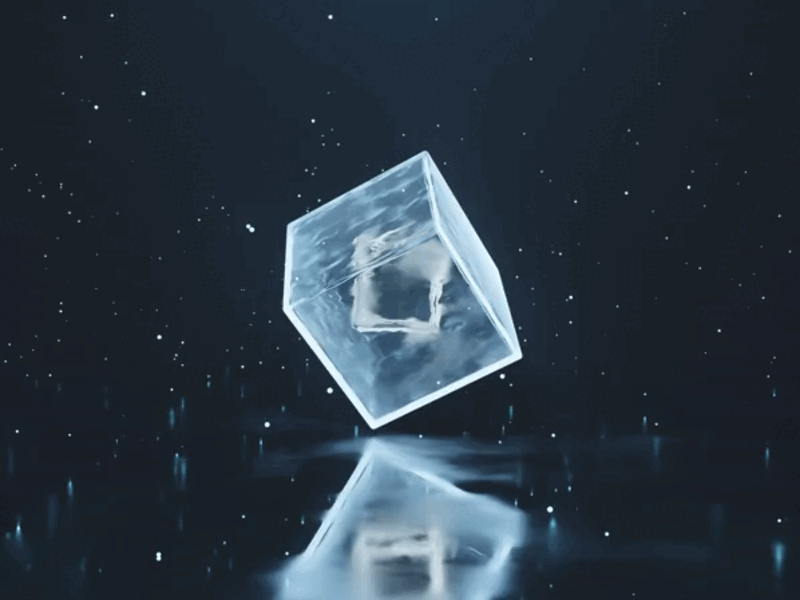 Ice cube 3d animation graphic design