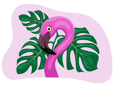 flamingo exotic flamingo illustration pink summer tropical vector