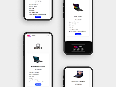 Product Menu UI Mobile Website Design - NGC Computer