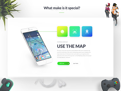 Pokemon GO - App Landingpage app creative landing pokemon pokemon go portfolio presentation showcase ui inspiration uiux web webdesign