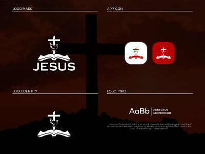JESUS LOGO bible branding christian combination dubai god jesus logo logotype minimal typography ui ux vector