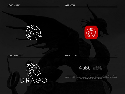 DRAGON LOGO abstract logo brand design combination logo design dragon dragon logo dubai logo logodesign minimalist logo ui ux vector