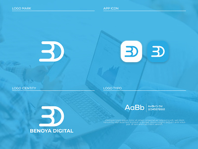 Benoya Digital abstract logo bd bd logo branding concept dubai flatdesign freelance design logo logos logotype monogram monogram logo typogaphy vector