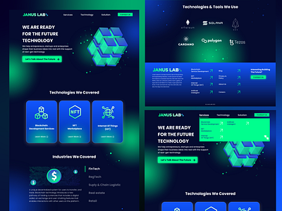 Janus Lab Blockchain Tech Company Web Design graphic design ui