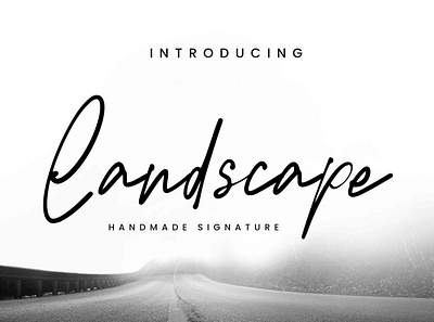 Landscape Signature font branding calligraphy design design logo font graphic design lettering