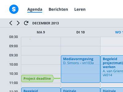 Skole – calendar app blue calendar school site skole table ui