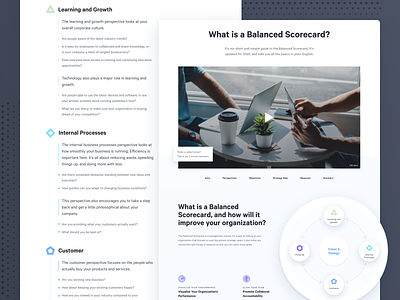 What is a Balanced Scorecard? - Spider Strategies blue branding corporate design explainer infographic process product page site ui ux web webdesign website