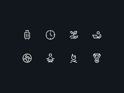 Iconography – Yummygum benefits black branding design icon iconography icons identity outline simple ui white