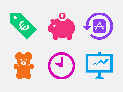 iCulture icons update apple blue brown colorful green icons iculture pink presentation price tag purple teddy bear