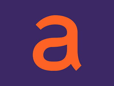 U+0061 a glyph orange purple sans serif typography