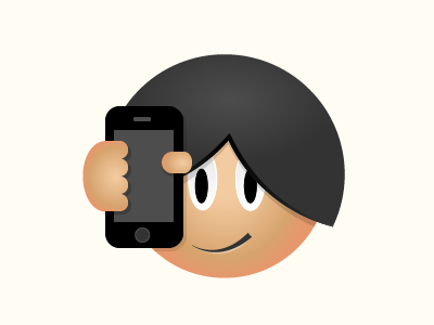 Illustration face illustration iphone kid phone
