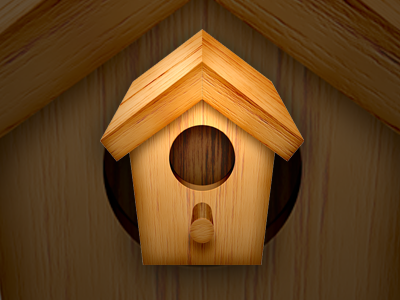 Tweebie icon app birdhouse icon perspective twitter wood