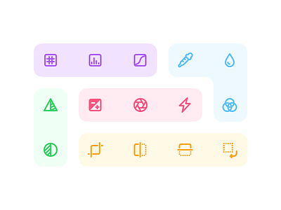 Jollycons - Image Editing Icon Set colors icons iconset image editing outline photo editing vector