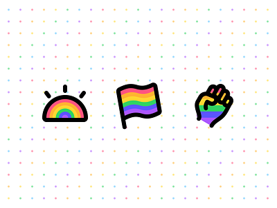 Jollycons - Pride Icon Set colors emoji empowerment flag icons iconset lgbti outline pride rainbow stickers vector