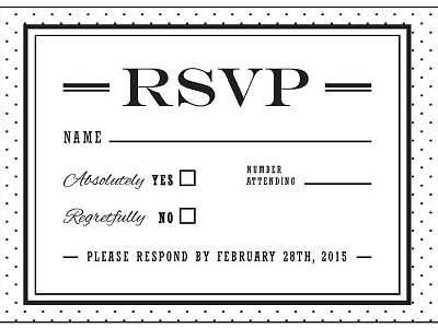 Absolutely Yes! black black and white design dots party retro rsvp sketch type typopgraphy white