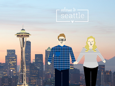 Sleepless couple designers flat illustration in progress just for fun love seattle vector