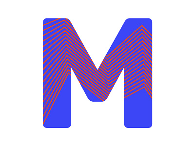 M blue graph in progress letter line logo m orange pink