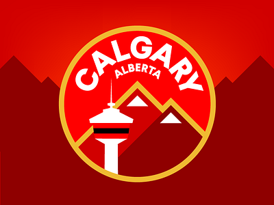 Nothing rhymes with Calgary alberta badge calgary canada red