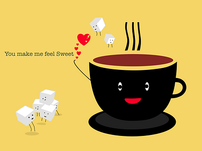 Love coffee coffee love debut design digital art dribbble illustration love sketch sketch design sugar sweet