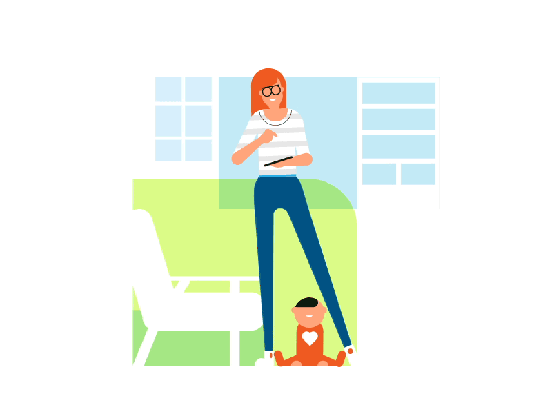 Mom multitasking animated animation character gif illustration motion vector