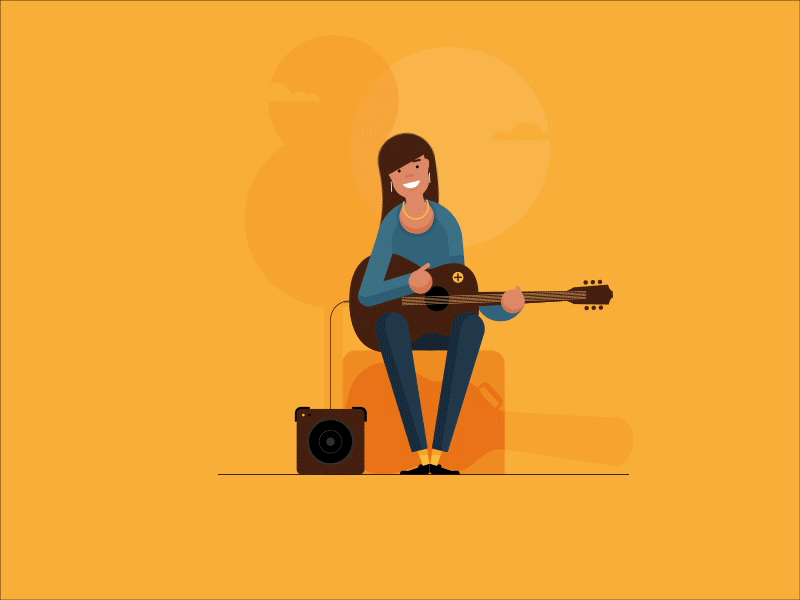 Busker animated animation character gif illustration motion vector