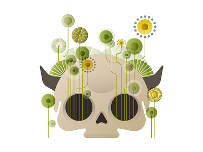 Flower Skull flower illustration skull vector