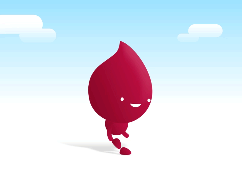 WP Blood Buddy 2d animation character cycle gif illustration vector walk