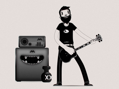 Mcbess Rock 2d after affects character illustration mcbess retro rock