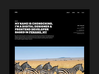 Portfolio website 3.0 dark theme design homepage malaysia ui ux web website