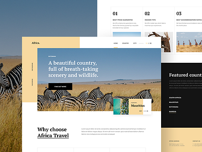 Africa Travel Guide WIP africa guide homepage interface landing malaysia travel ui ux web website