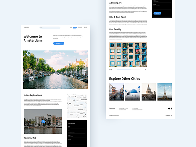 City page amsterdam city city guide clean design interface ui ux web website