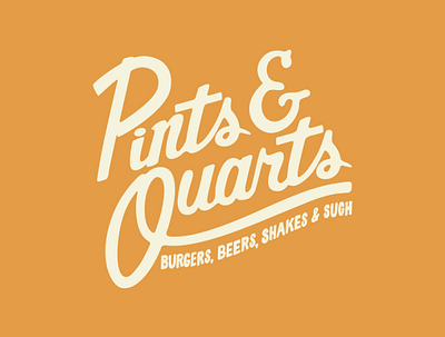 Pints & Quarts Logo design drawing illustration logo type