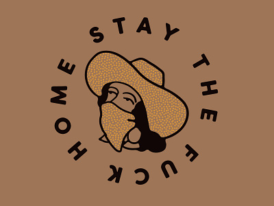 Stay Home cowgirl design drawing illustration quarantine social distance texas type vector western