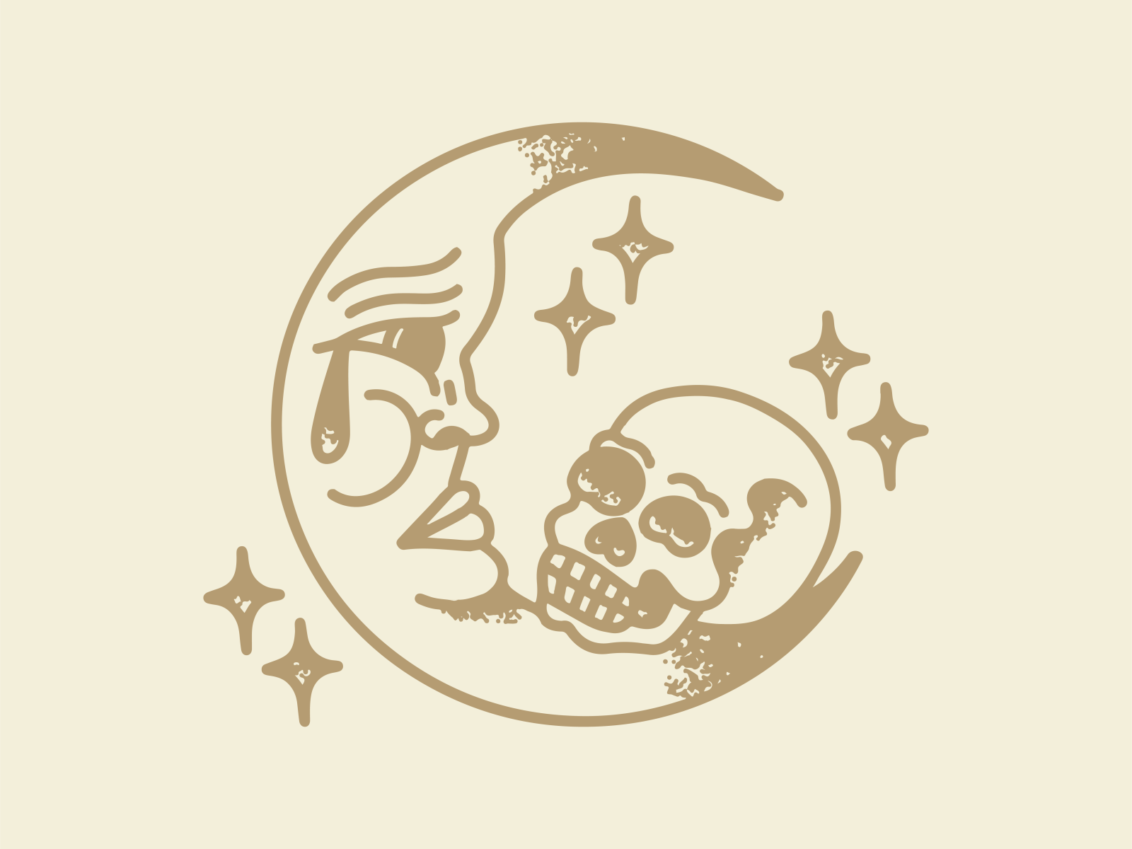 Art Moon skull tattoo stock illustration Illustration of halloween   89548043