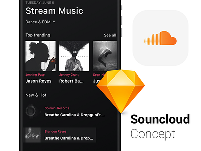 Soundcloud App Concept mobile app music sketch soundcloud uiux