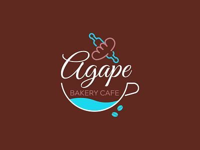 Agape Bakery Cafe Logo Design bakerylogo blackonewhitegk branding cafe cafelogo design firebeez illustration illustrator logo photoshop