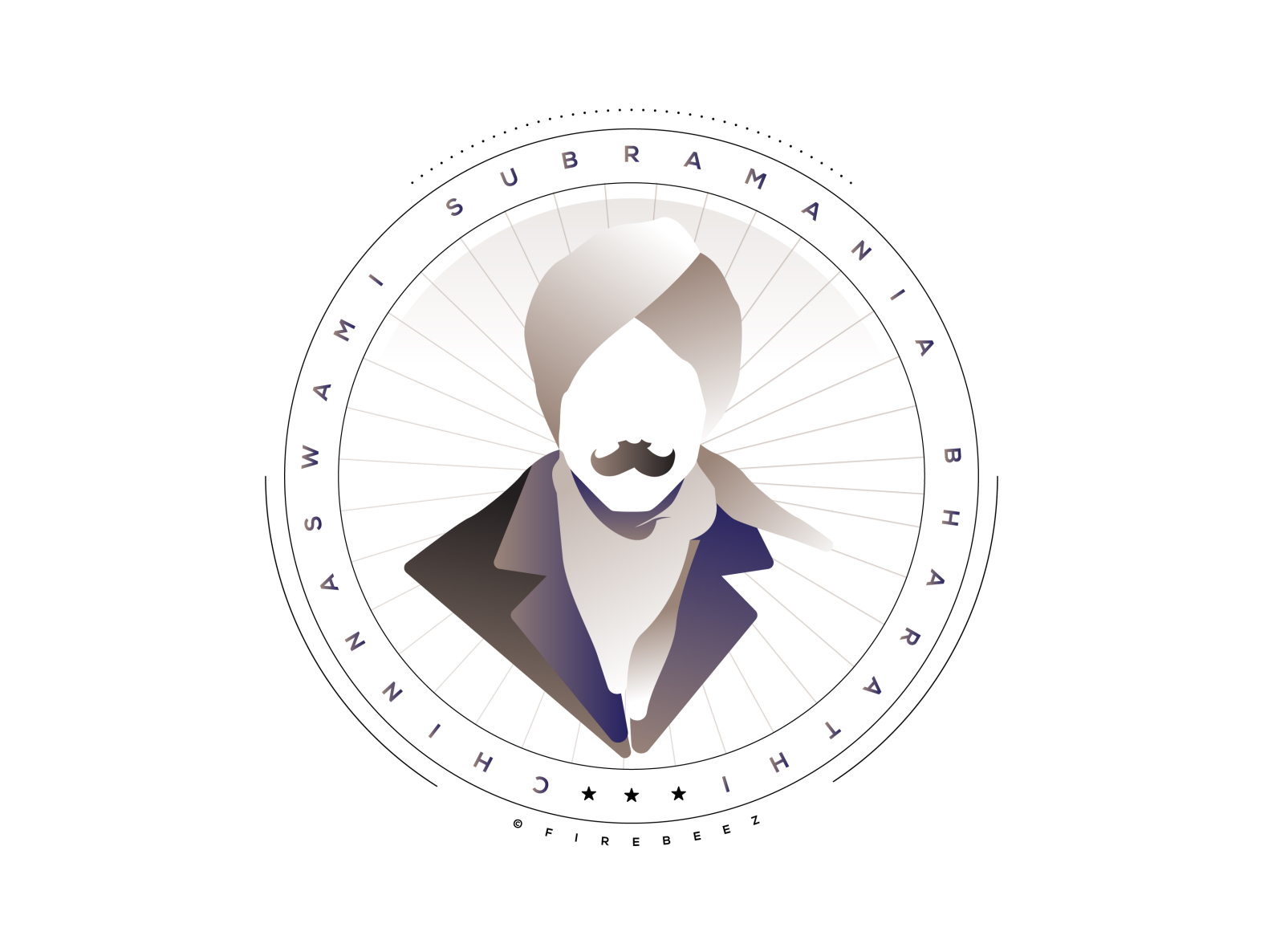 Bharathiyar Birthday poster Gradient illustration by Ravichandra  GopalaKrishnan ✪ on Dribbble