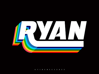 RYAN - Typo art blackonewhitegk branding concept design firebeez font fontdesign illustration illustrator logo rainbow ryan typo typography