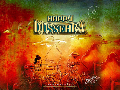 Dusserhra art blackonewhitegk concept dussehra festival firebeez hindu hindufestival illustration illustrator indian