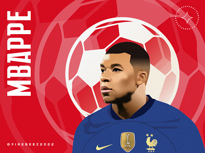 KYLIAN MBAPPE Fan made art art blackonewhitegk fifa fifa2022 firebeez football footballplayer france illustration illustrator kylianmbappe mbappe qatar