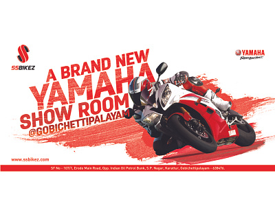 Bike Showroom Racing poster design bikez blackonewhitegk firebeez illustration manipulation photoshop poster racing ssbikez yamaha