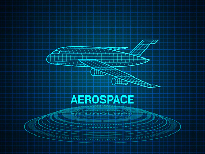 Aerospace HUD Hologram Illustration 3d aeroplane aerospace animation blackonewhitegk firebeez hologram hud illustration illustrator plane sky